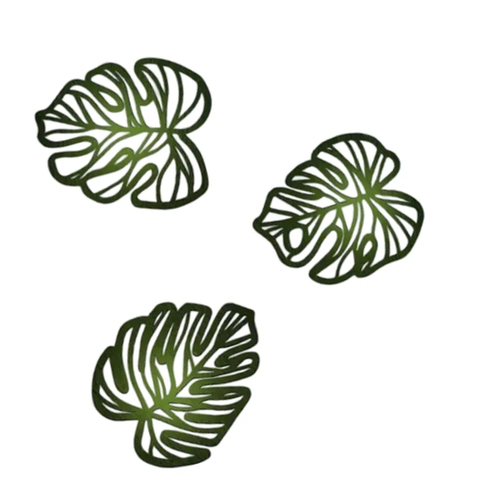 Nature Themed Wall Art Boho Decor Hanging Metal Leaves Tropical Palm Leaf Handcrafted Look Intricate Detailing