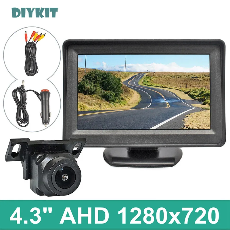 

DIYKIT 4.3 inch AHD Car Monitor 1280*720P High Definition 170 Degree Starlight Night Vision Vehicle Camera Reverse For Car