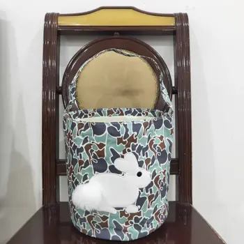 ขายส่งบูติกเด็กวันอีสเตอร์เย็บปักถักร้อยกระต่ายตะกร้าเด็กวัยหัดเดินเด็กทารกสาววันหยุดกองทัพสีเขียว Camo กระเป๋า