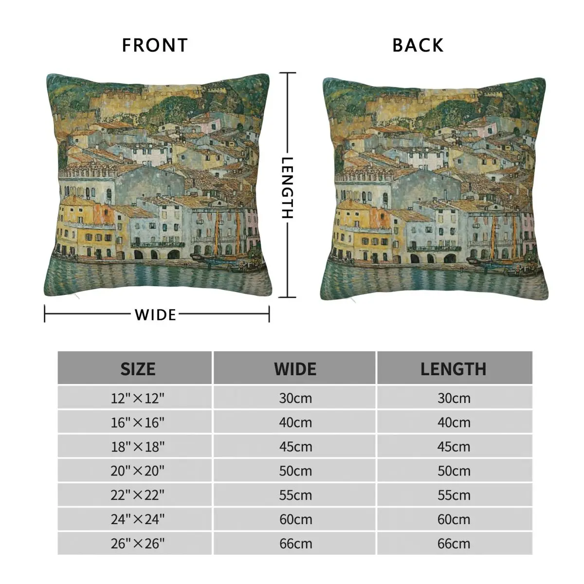 Malcesine Lake Garda Square Pillowcase Polyester Linen Velvet Creative Zip Decorative Home Cushion Cover 45x45