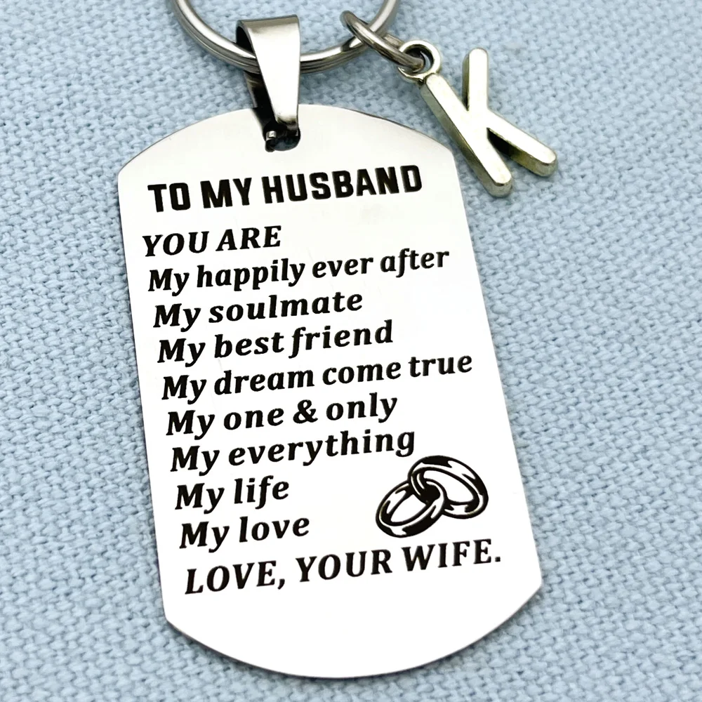 To My Husband Soulmate Anniversary Valentine Wedding Keychain Gifts for Love Husband Wife  Birthday Christmas Gifts