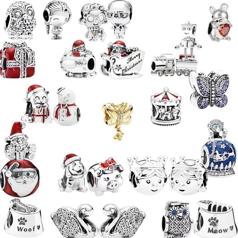 

New Hot Sale Purple Diamond Butterfly, Cute Meow Cat Bowl&Wisdom Blue Diamond Owl Charm Beads, DIY Jewelry for Necklace&Bracelet