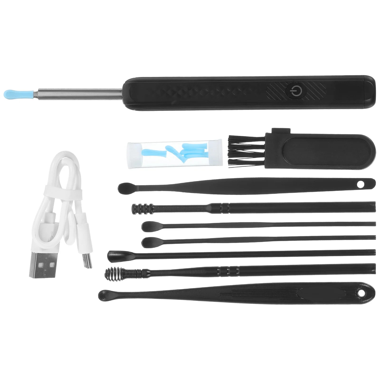 

1Set Ear Wax Removal Kit Portable Durable Pc Silicone Iron Materials Smooth Round Surface Ergonomic Handle Easy to Carry Ear