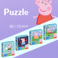 Peppa Pig Puzzle 36/72 Paper Cartoon Plane Puzzle Children's Early Education Toys Birthday Gift