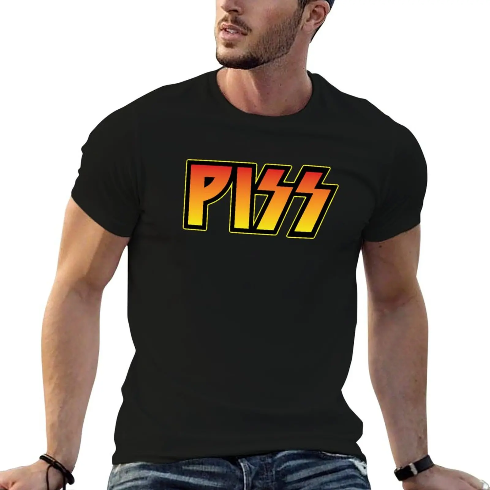 PISS T-Shirt Relaxed Casual Short Sleeve Tee
