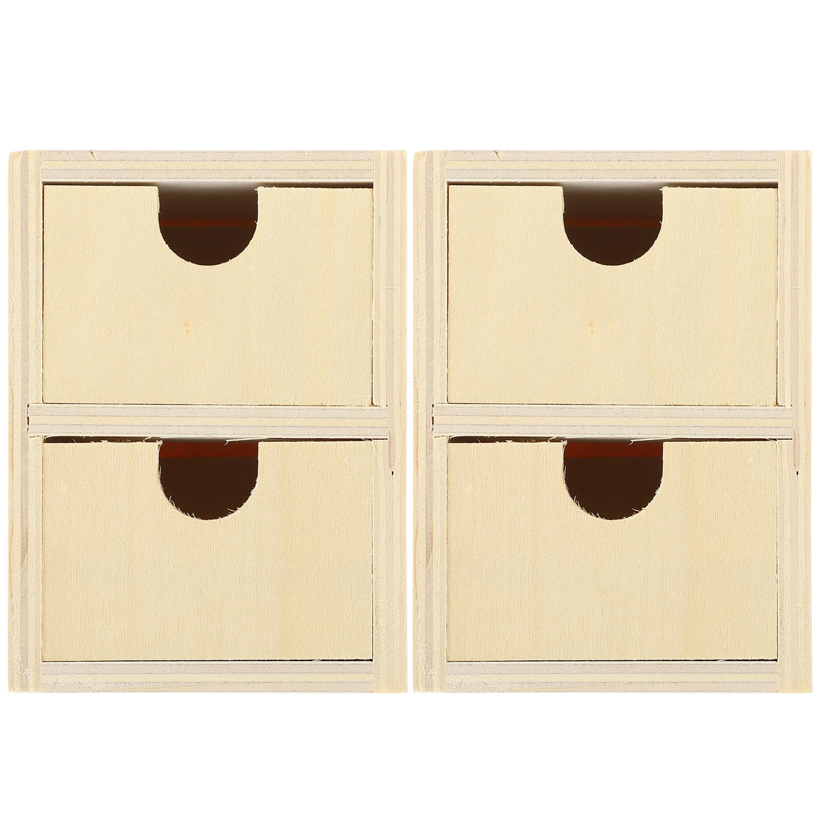 

2 Pcs Small Drawer Blank DIY Unfinished Unpainted Wood Solid Wooden for Children Kids