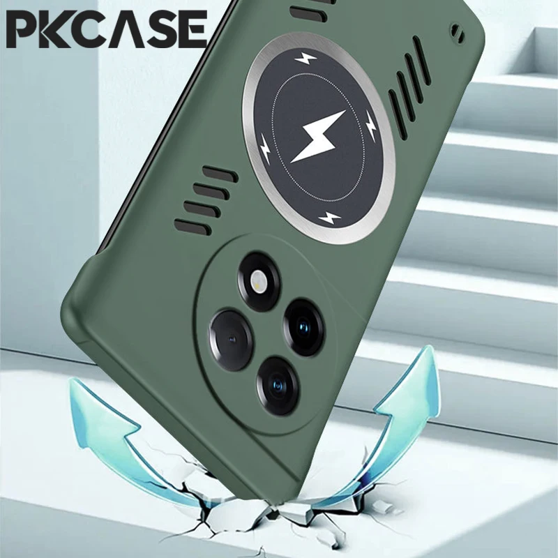 PKCASE المغناطيسي تبديد الحرارة جراب هاتف ل One Plus 13T 13R 13 12R 12 11R 11 10T 10R 10 Ace 5 Ultra 3 2 Pro Nord CE4 غطاء