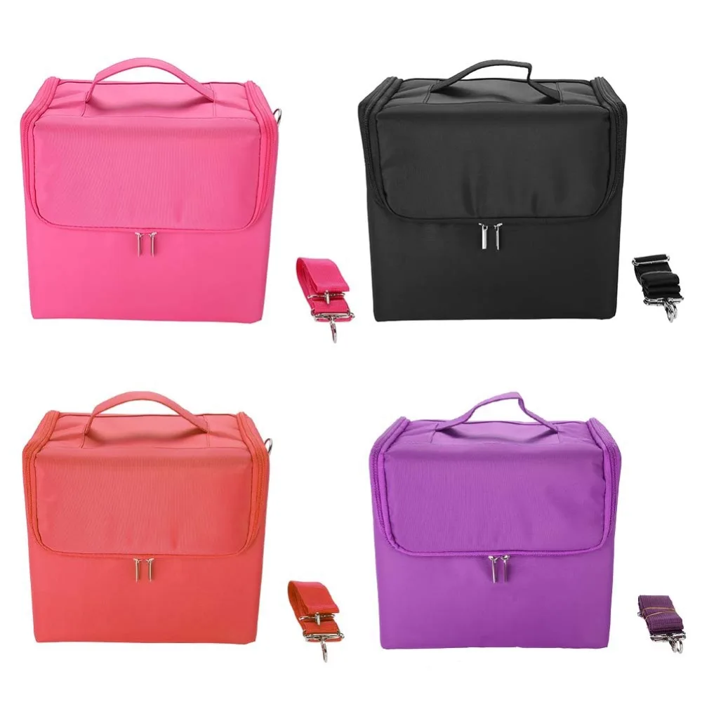 Three Layers Professional Large Capacity Make Up Tattoo Storge Bag Portable Cosmetic Case Nylon Suitcase Tattoo Supplies Box