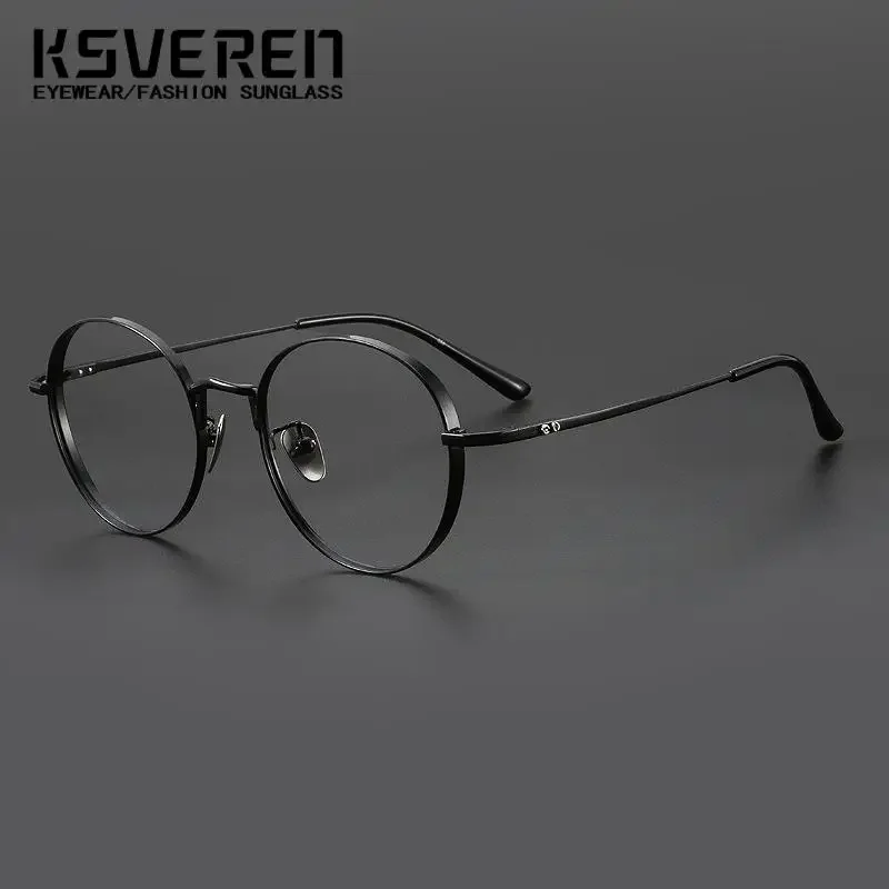 Модные очки в стиле ретро, роскошные мужские очки из чистого титана с защитой от синего света, овальные очки для чтения, удобная оправа для очков по рецепту