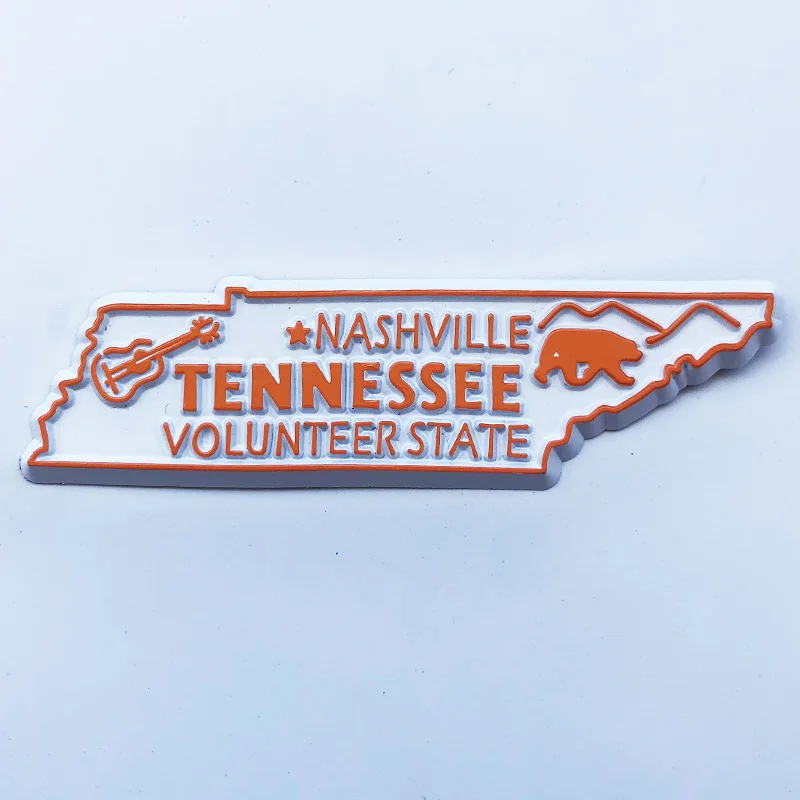 

Fridge Magnet, Tennessee, USA Map, Creative Cultural Landscape Decoration, Message Stickers, Tourism Souvenirs
