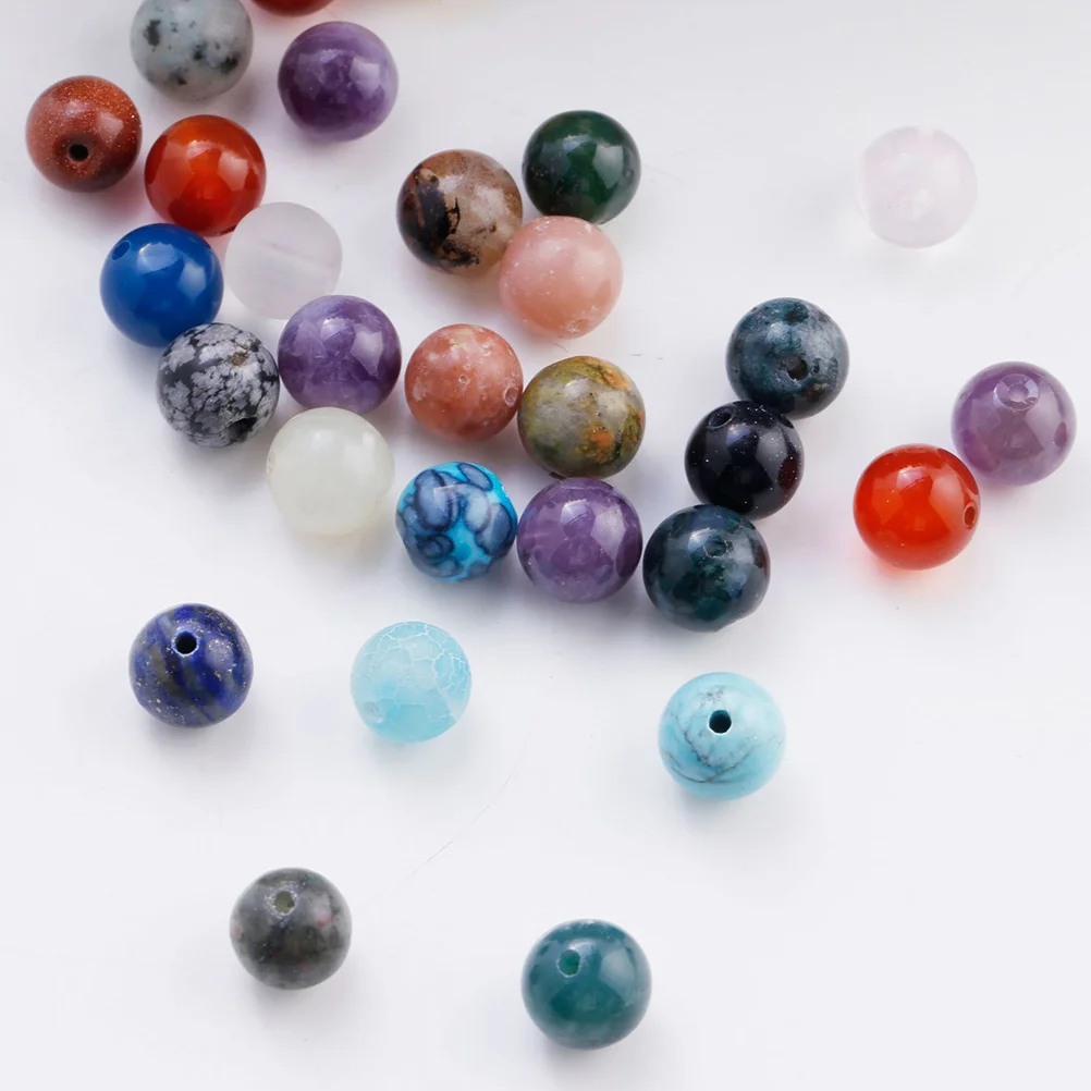 

100pcs 8Mm Natural Stone Round Beads Premium Smooth Diy Jewelry Materials Bright Color Creative Bracelet Necklace Accessories