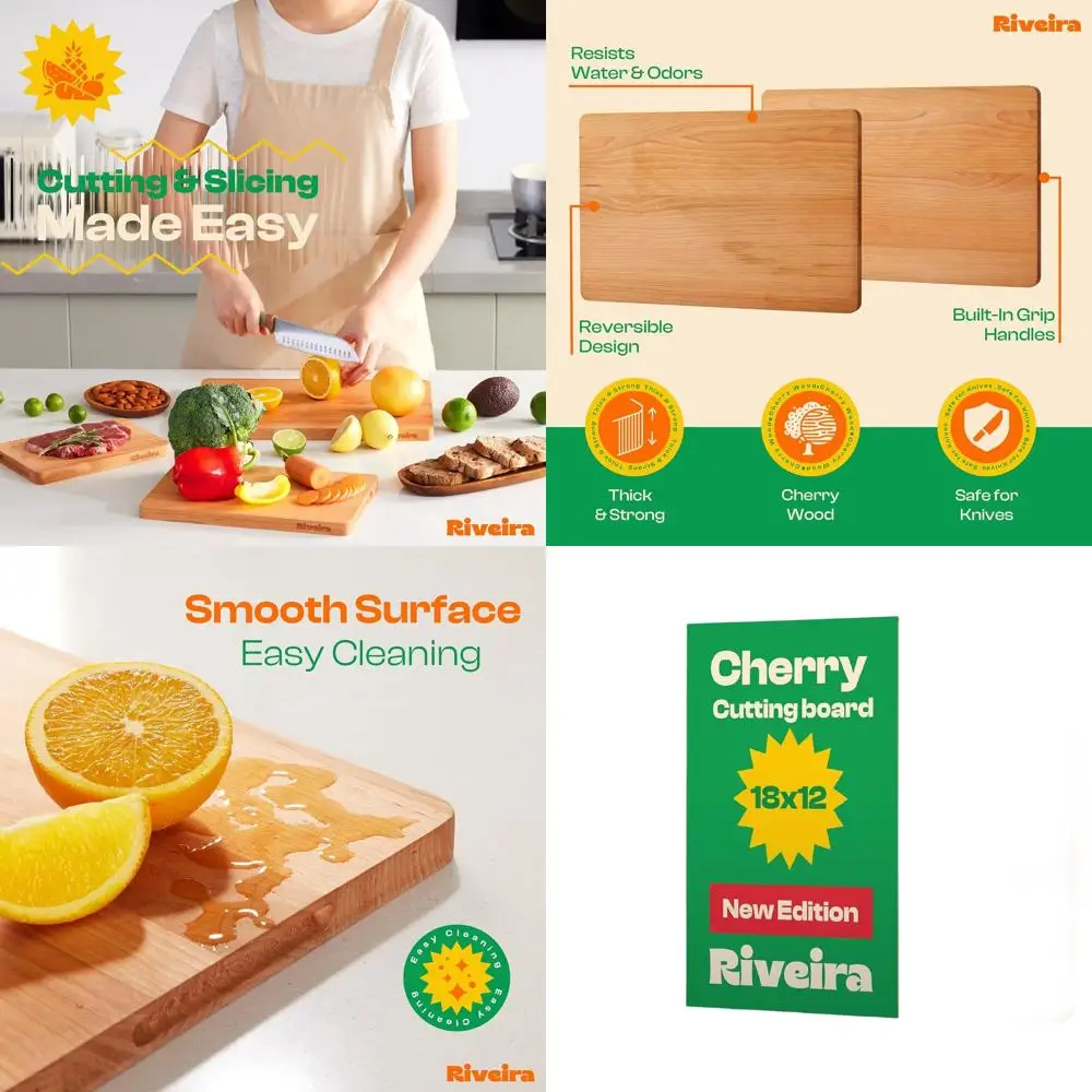 

Elegant 18x12 Black Cherry Cutting Board with Juice Groove for Kitchen Decor and Chopping