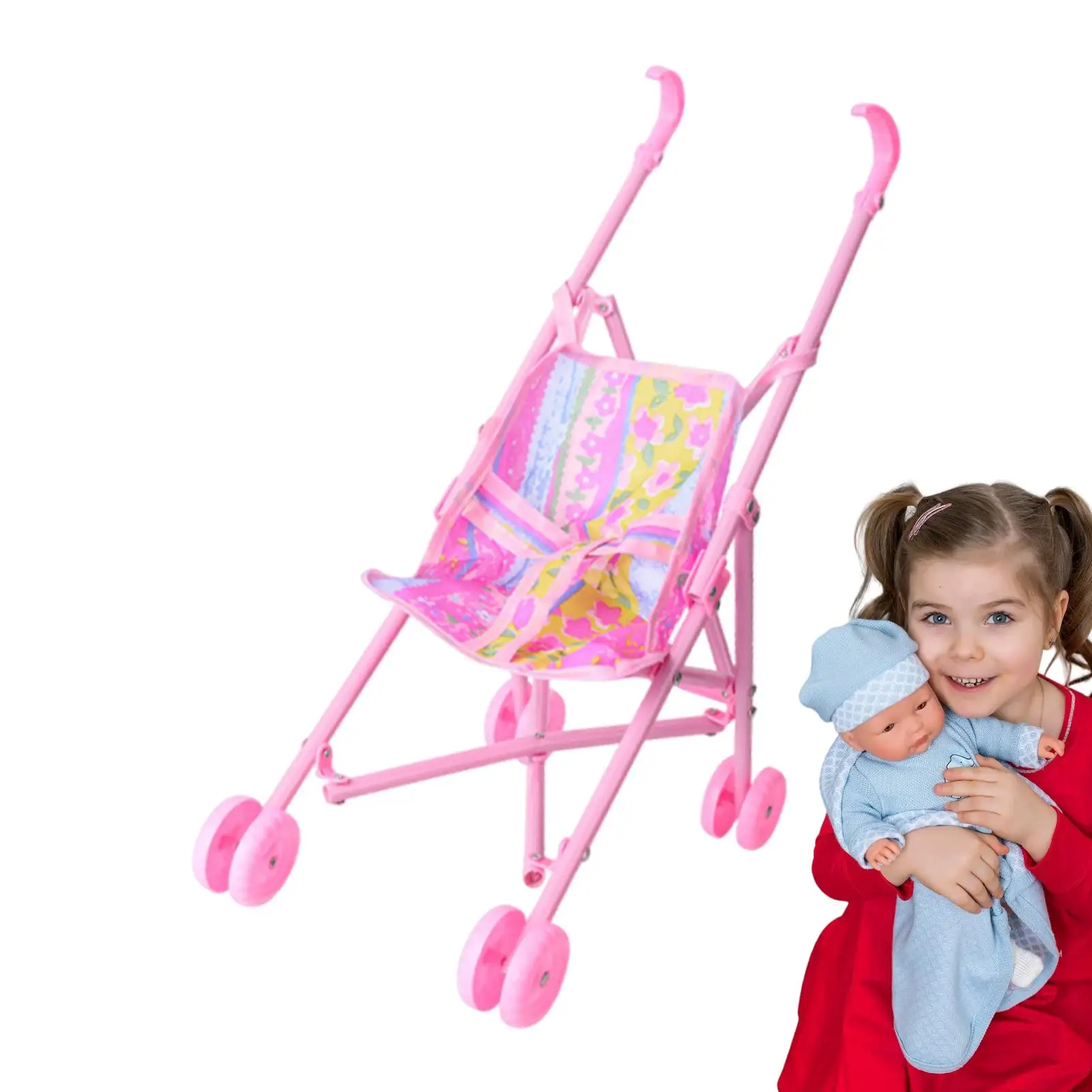 Carrinho de boneca de bebê, brinquedos de simulação para crianças, interativo, seguro para crianças, brinquedo para quarto, reunião de família