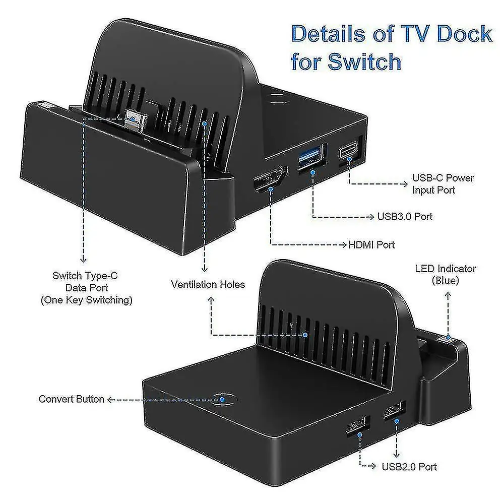 

for NS SWITCH/SWITCH OLED charging dock station with USB 3.0 4K HDMI Type-C TV Charger Adapter docking