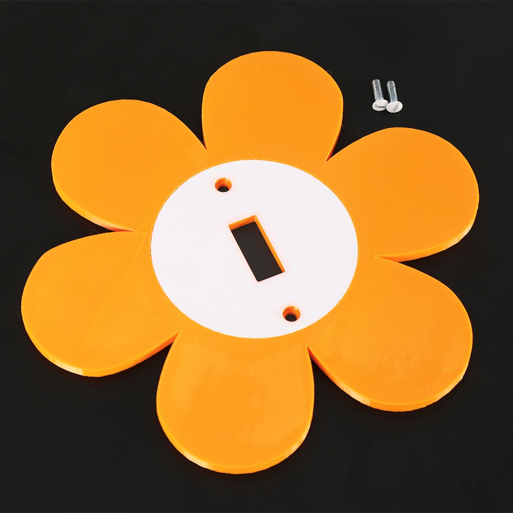 クロスボーダーの花型スイッチパネルフレーム、明るい黄色とオレ - Flower Wall Panel のレビューと価格