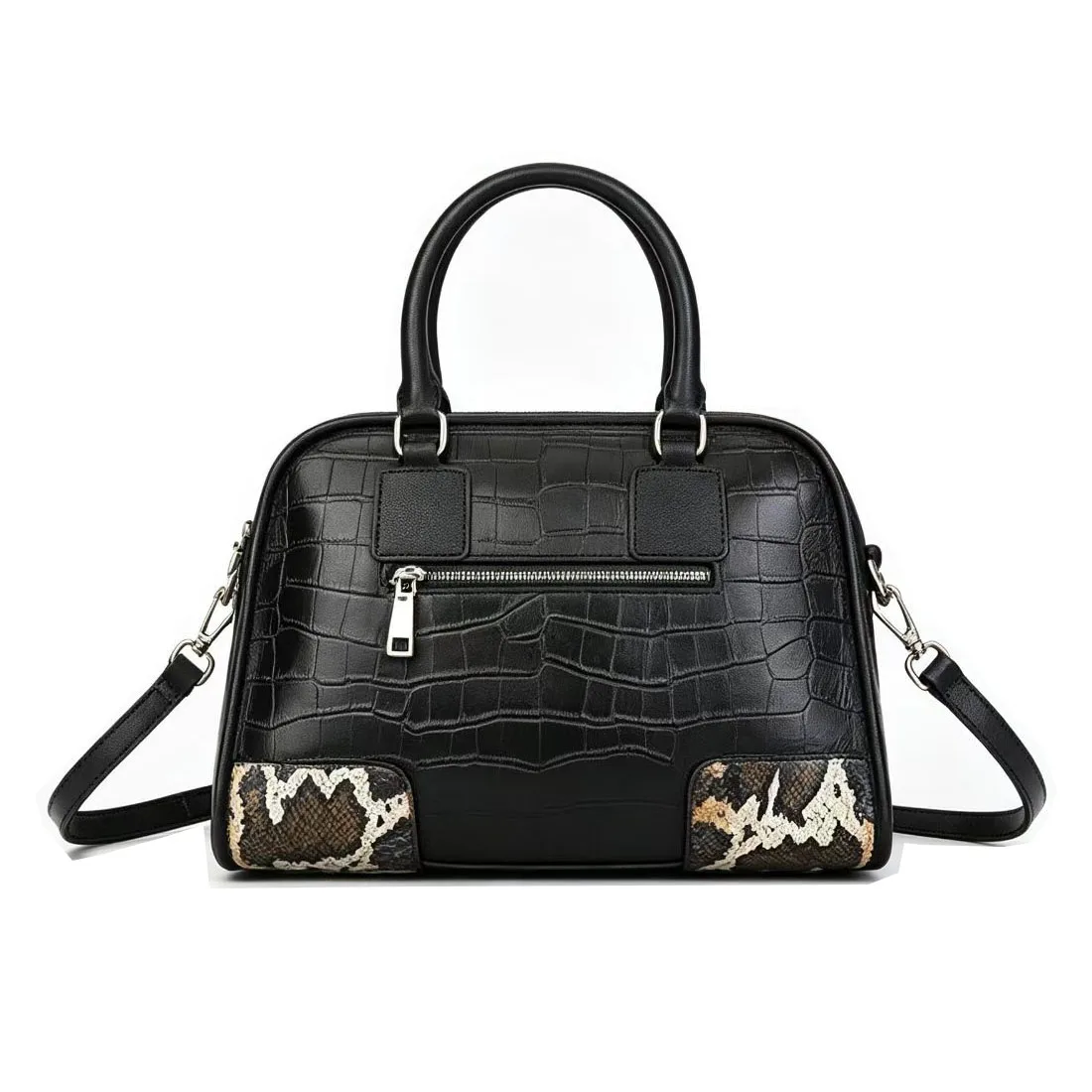 Alligator Pattern Women Genuine Leather Handbag 2026 New Patchwork Ladies Tote Bag Real Cowhide Shoulder or Cross-body Bag