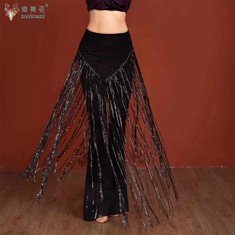 

Belly Dance Clothing Sexy Lace Wrapped Hip Fringe Skirt Women's Oriental Belly Dancing Practice Accessories Tassel Hip Scarf
