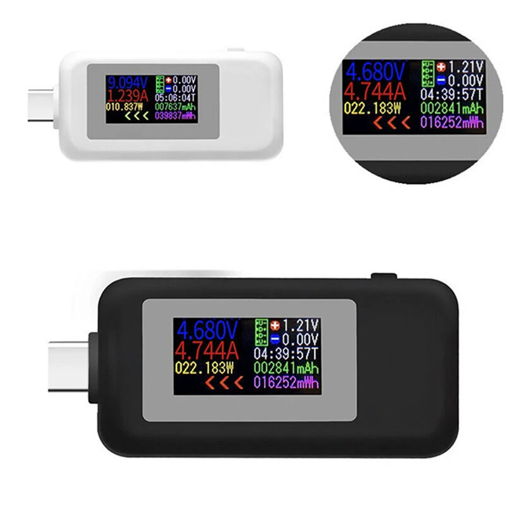 10 in 1 USB Test Meter Type-C Colorful Display USB Tester AC Meter Current Voltage Monitor Power Meter