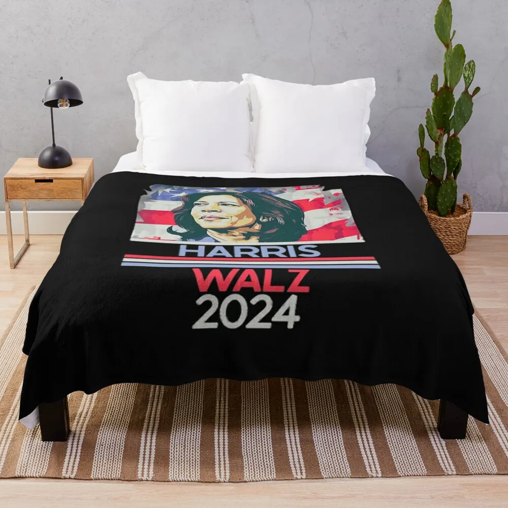 Harris Walz 2024, Kamala Harris and Tim Walz For President 2024 Throw Blanket Furry for babies Blankets