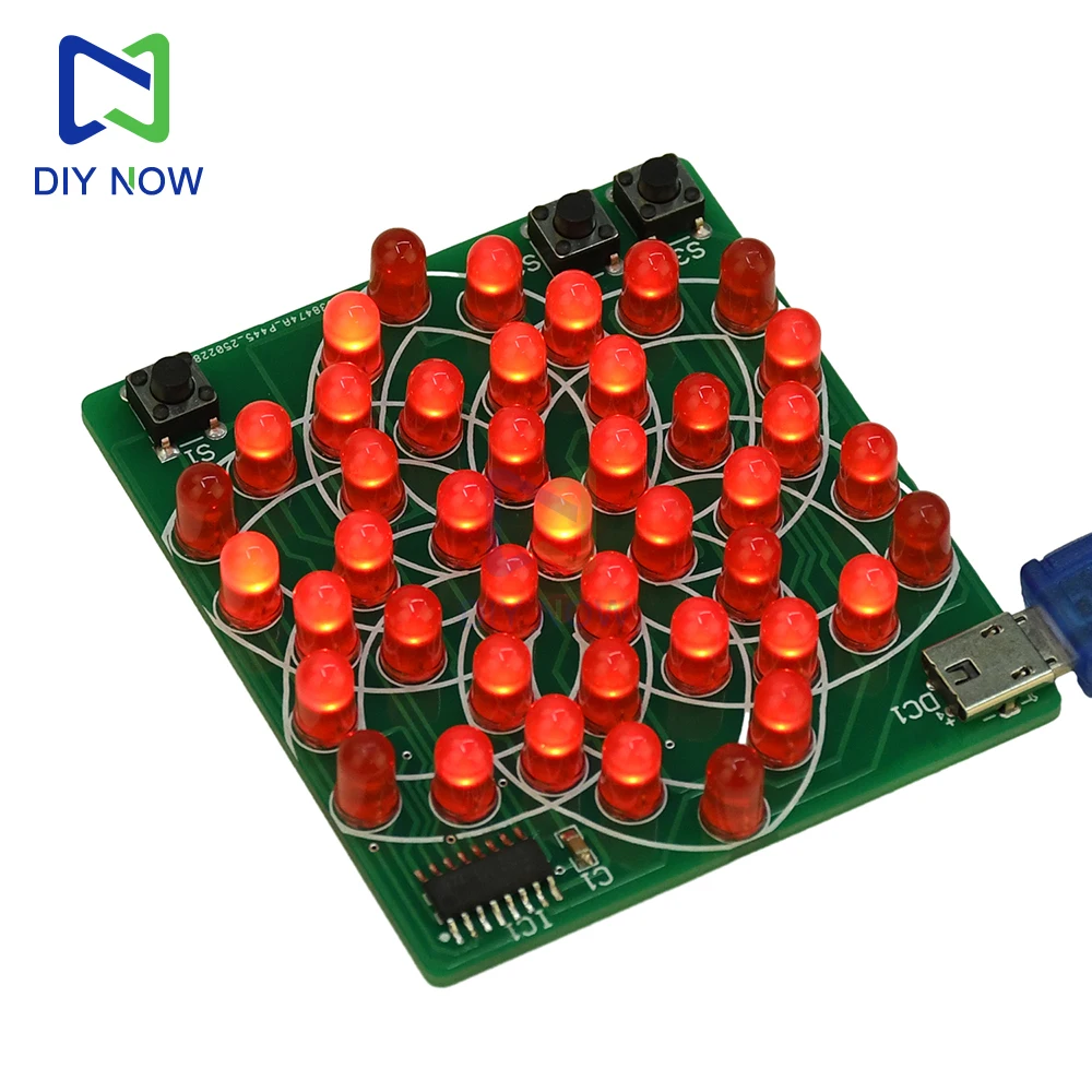 Diy kit eletrônico multi estilo padrão moinho de vento eletrônico fluindo luz água 43 led DC4-5V conjunto treinamento componente solda