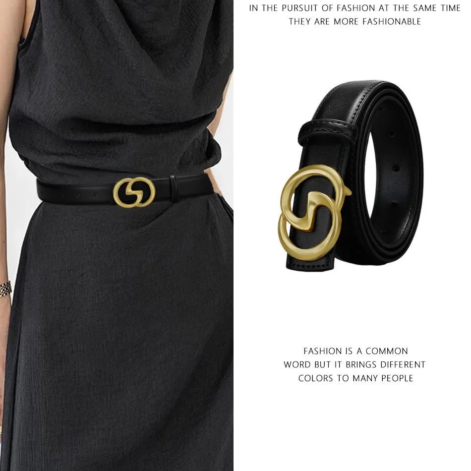 

Women's genuine leather belt, thin belt jeans casual versatile dress decorative belt