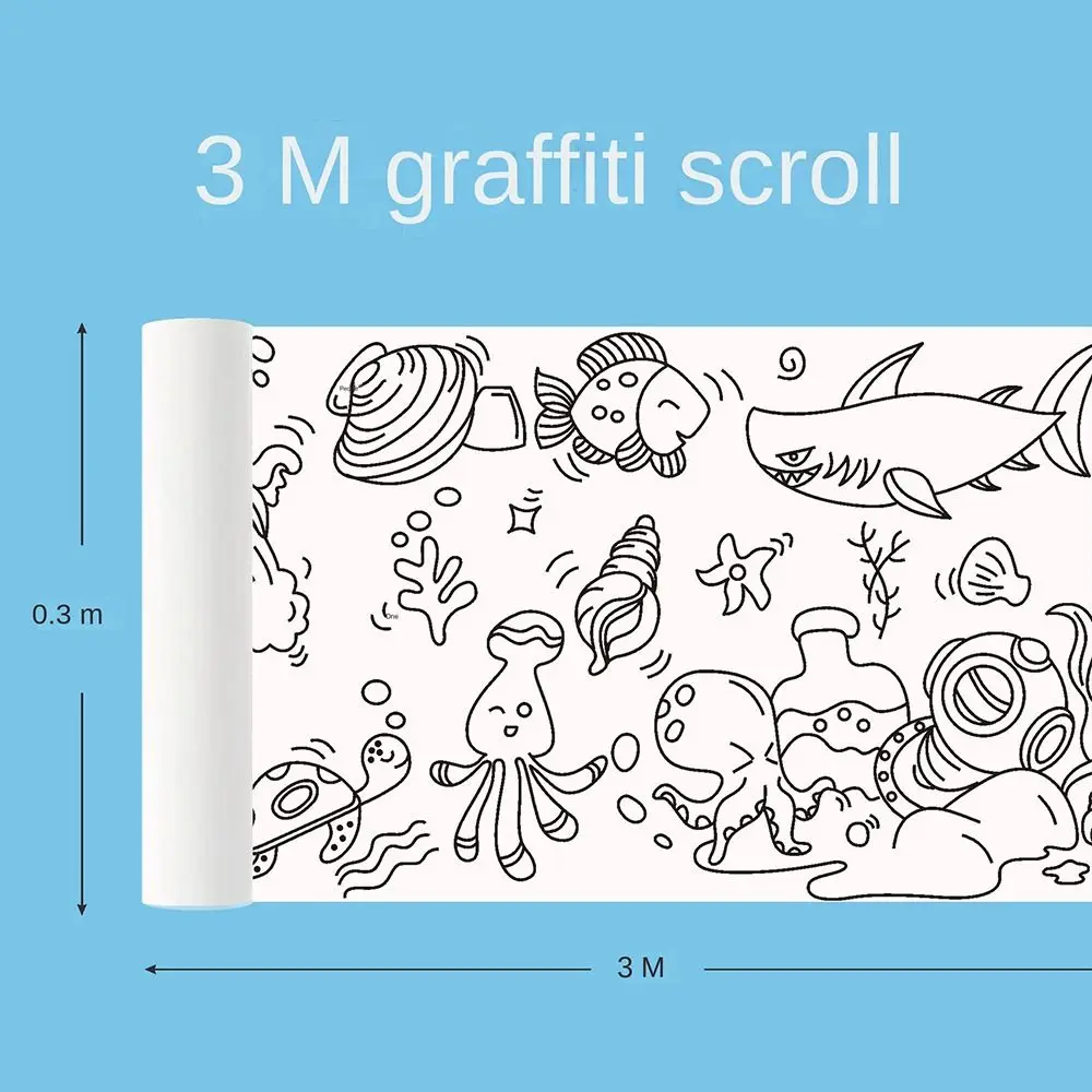 Imagem -06 - Little Artist Graffiti Art Scrolls Rolo de Desenho Infantil Papel de Enchimento de Cor Papel de Aquarela Brinquedos para Colorir em Branco