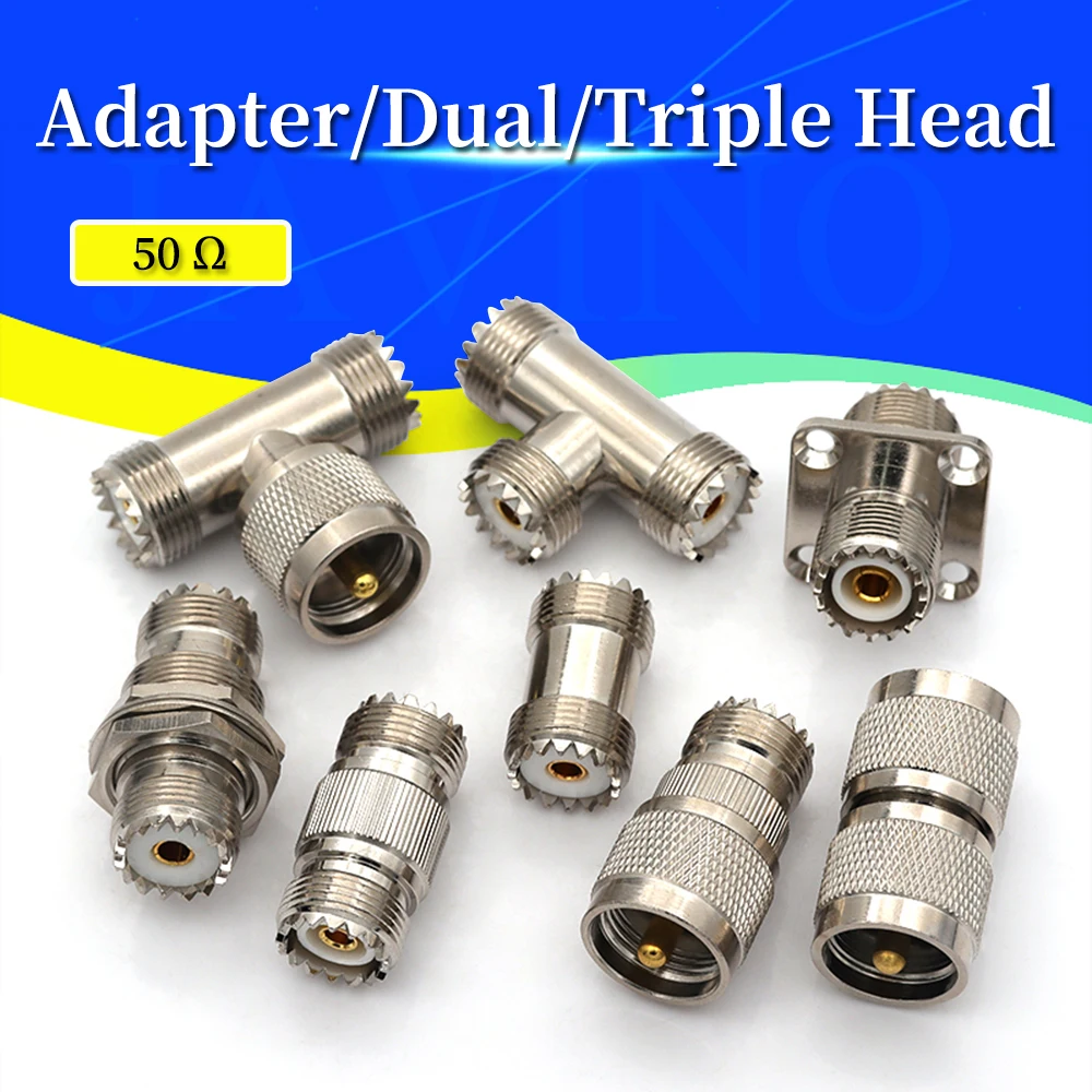 1-10Pcs Adapter UHF PL259 SO239 to UHF / N Male Plug & Female Jack Straight & Right Angle & Flange & T Type RF Coaxial Connector