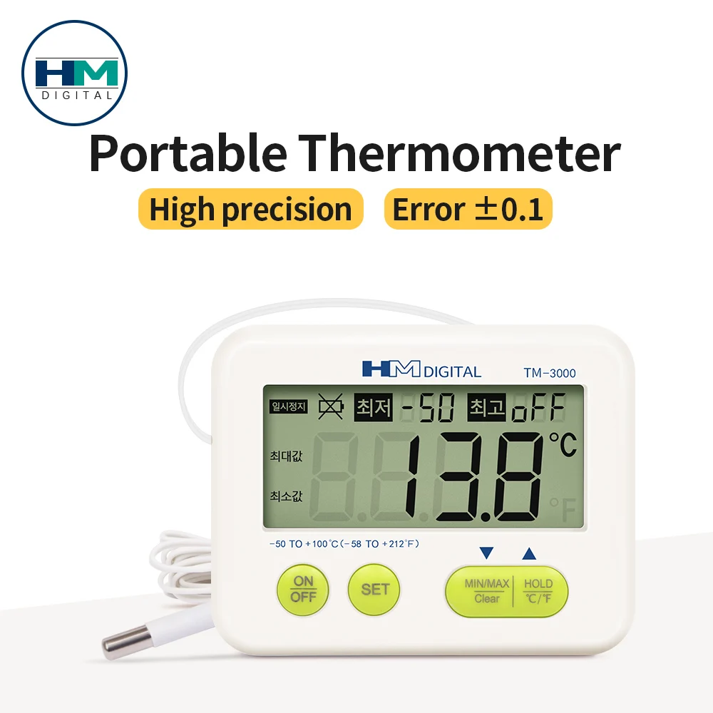 

New Digital Temperature Meter Indoor Outdoor Alarm Thermometer Refrigerator Magnet Thermometer LCD Display with External Sensor