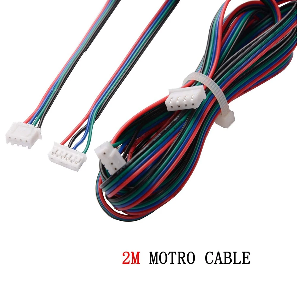 Cables de conector de Motor de 2M, 4 Uds., XH2.54 de 4 pines a XH2.0, Terminal blanco de 6 pines, cables de Motor paralados para impresora 3D paso a paso