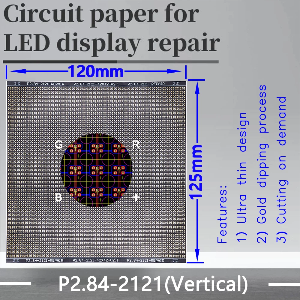 P2.84-1921-2121(VL) Circuit Paper,Vertical lamp which is usual，120X125mm ,Used for repairing damaged PCB pads