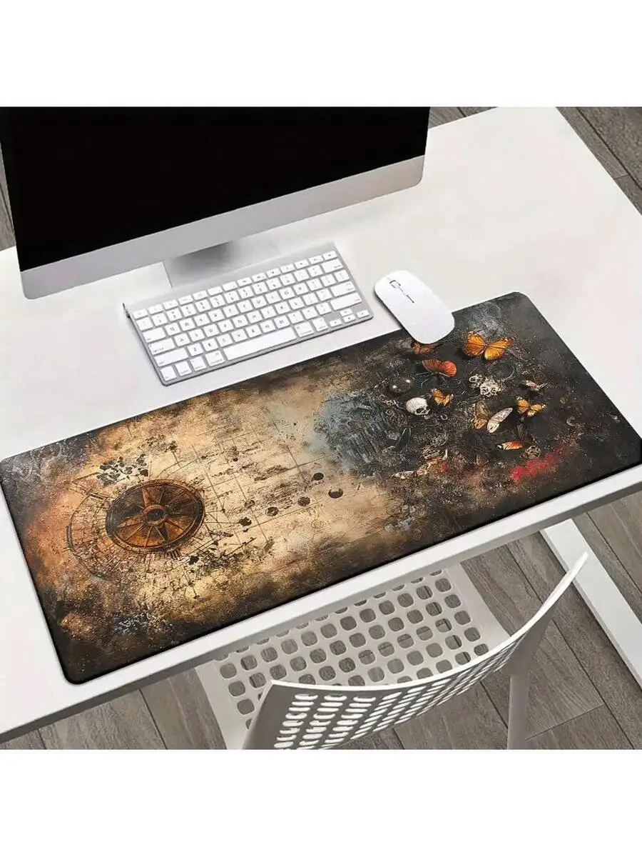 

Vintage Map Gaming Mouse Pad Natural Rubber Anti-Slip Desk Mat Smooth Fabric Surface For PC Laptop Office
