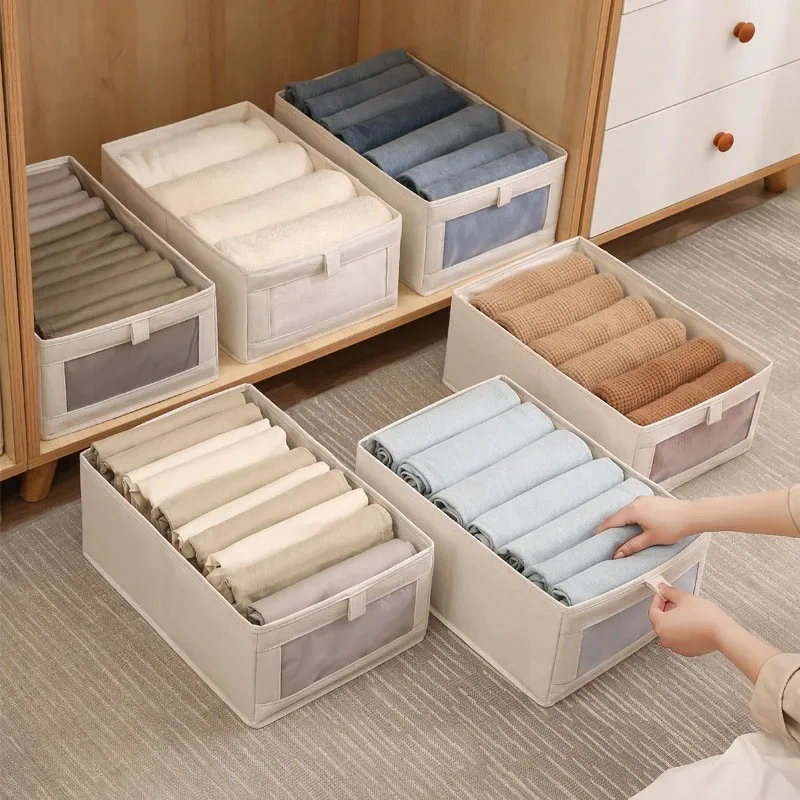 1PC Visible Wardrobe Storage Organizers Cabinet Drawer Clothes Storage Box For T-Shirts Jeans Underwear Pants Organizer Box