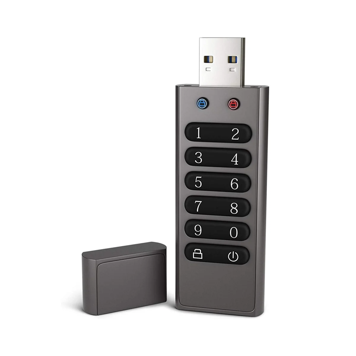 

Secure USB Drive, 64GB Encrypted USB Flash Drive Hardware Password Memory Stick with Keypad U Disk Flash