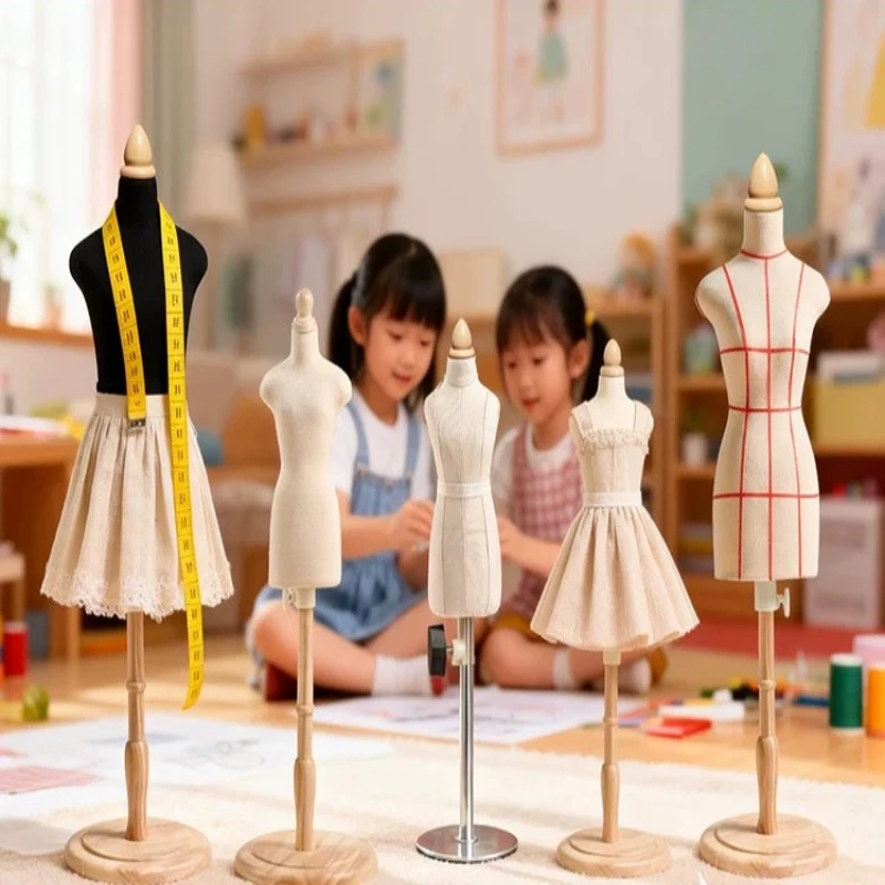 1/2 Mini Tailor's Mannequin Doll Clothing Display Stand for Fashion Designers Clothing Design Teaching Half Body Sewing Model