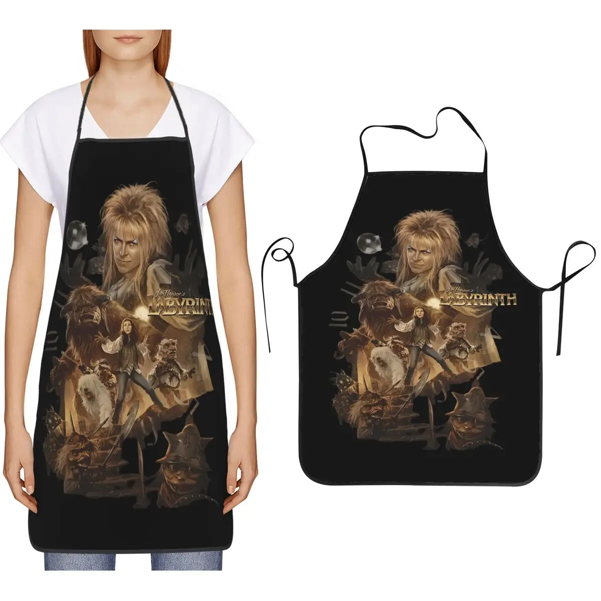 Labyrinth Funny Vintage Movie Legend Apron Chef Cooking Baking Tablier Bib Kitchen Cleaning Pinafore for Women Men Painting