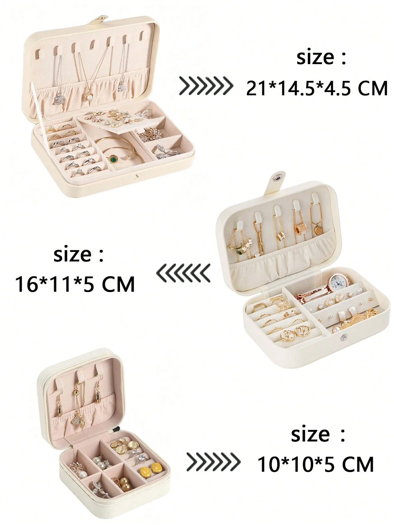 

Коробка-органайзер для украшений из искусственной кожи с зеркалом для колец, сережек, ожерелий, часов, портативный футляр для хранения