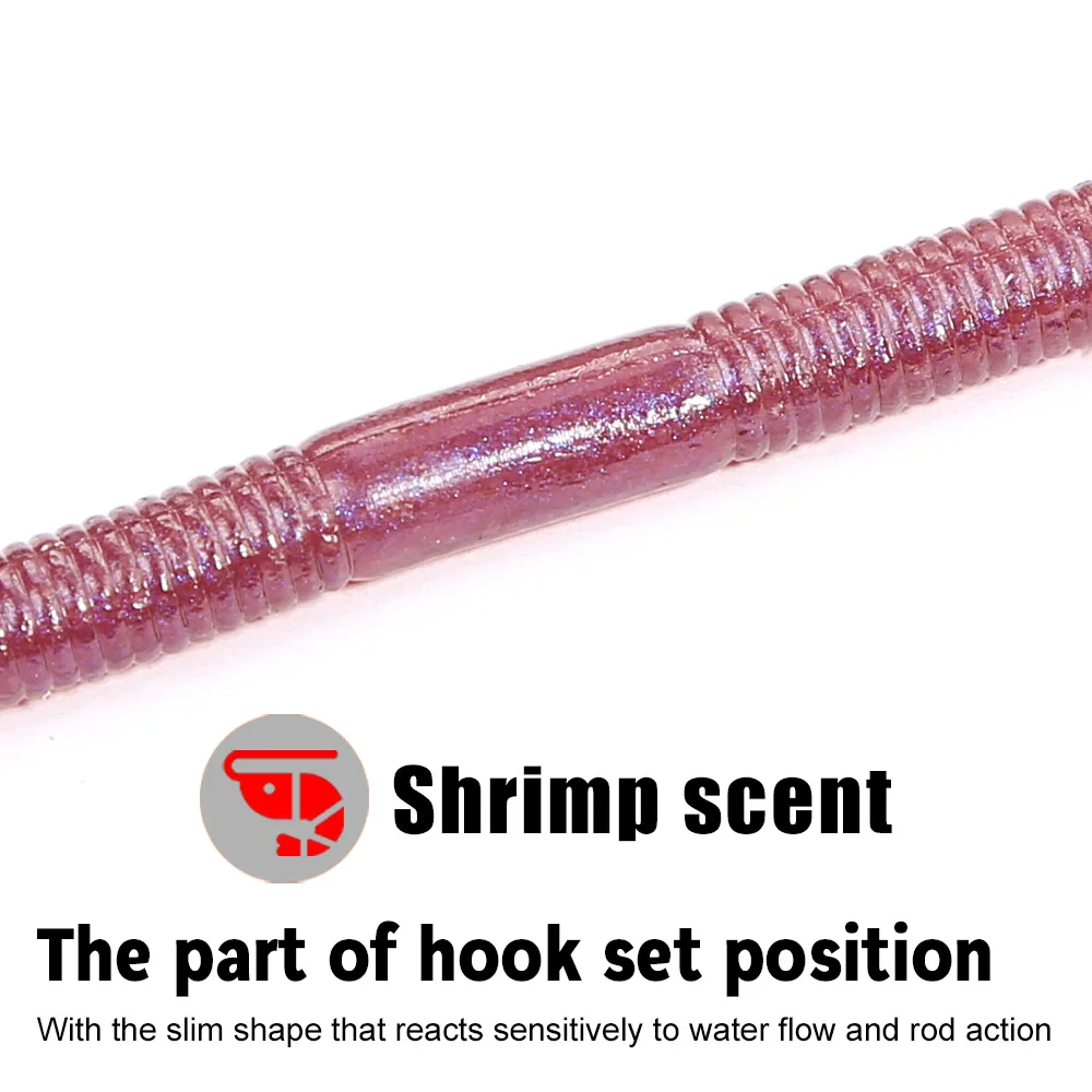 PEAK 8 Stück Langsam Sinkende Wurmköder Weichköder Angelköder Pesca Karpfenangeln Bass-Köder Isca Artificial – Detail 4