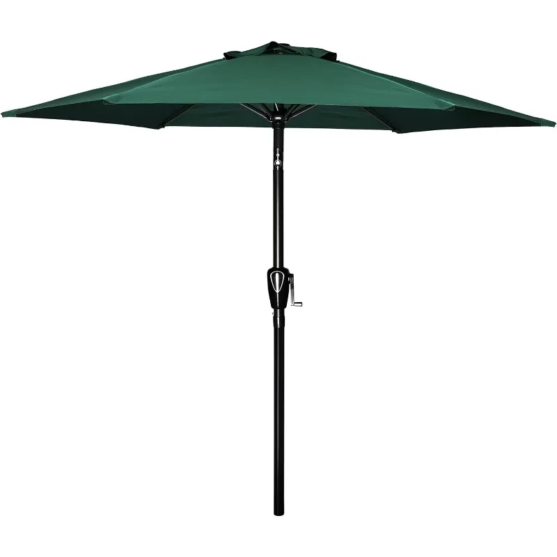 Parapluie de cour de marché de table extérieure avec bouton poussoir, inclinaison, manivelle, jardin, terrasse, arrière-cour, piscine, 9'