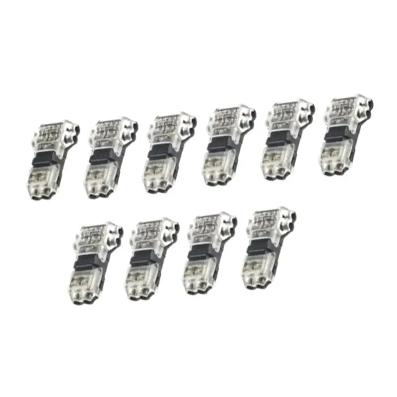 DT17 10Pcs T Type Wire Connector, 2 Pin T Tap Wire Splice Connectors, No Stripping Low Voltage Wire Splitter