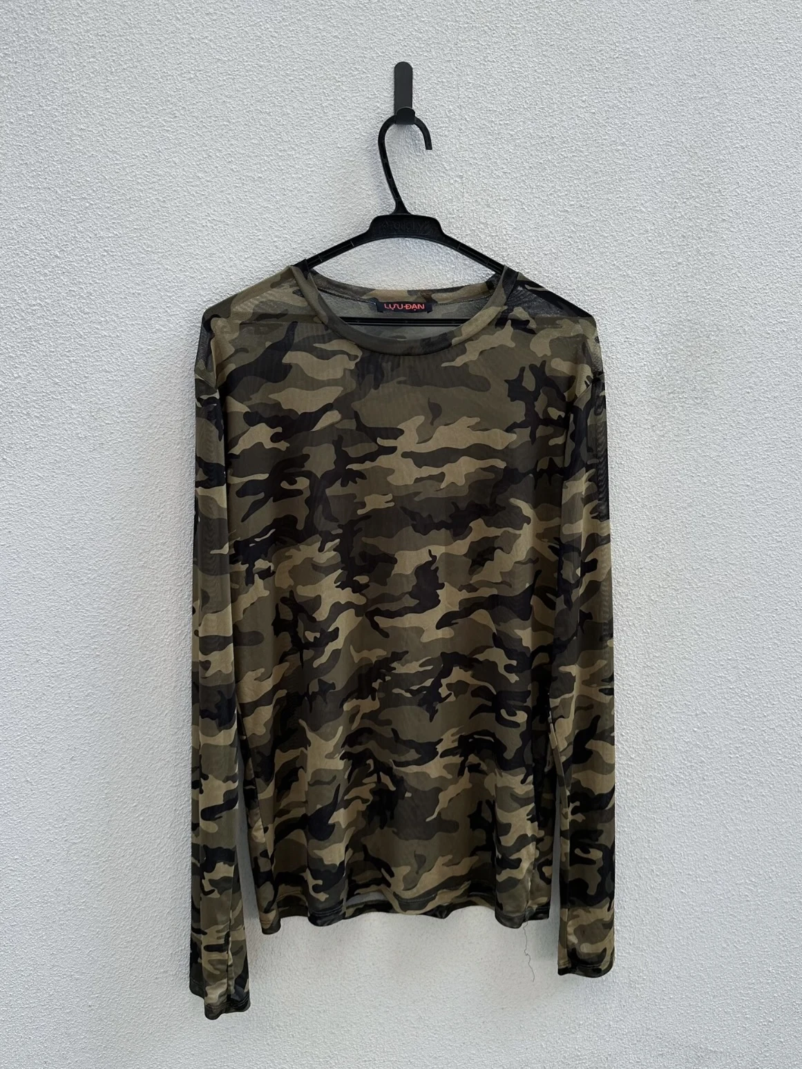Luudan Opium Camouflage Net Elastic Long Sleeve T-Shirt Base Shirt Loose Unisex Breathable Sweat Absorbent Quick Dry Lightweight