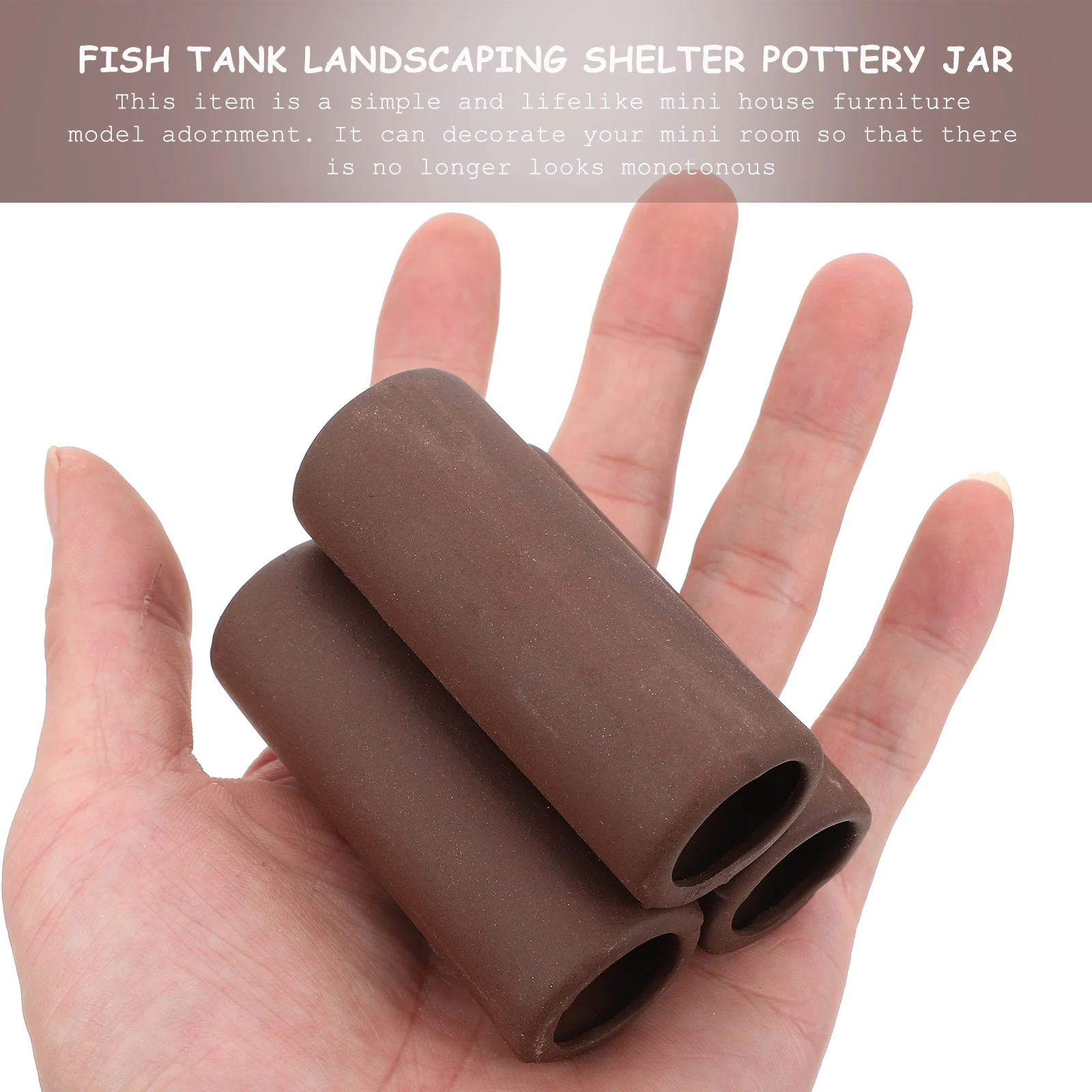 

2Pcs Fish Clay Hideaway Aquarium Adornment Shrimp Breeding Shelter Tank Cave Decor Natural Safe for Pets Easy Clean Design