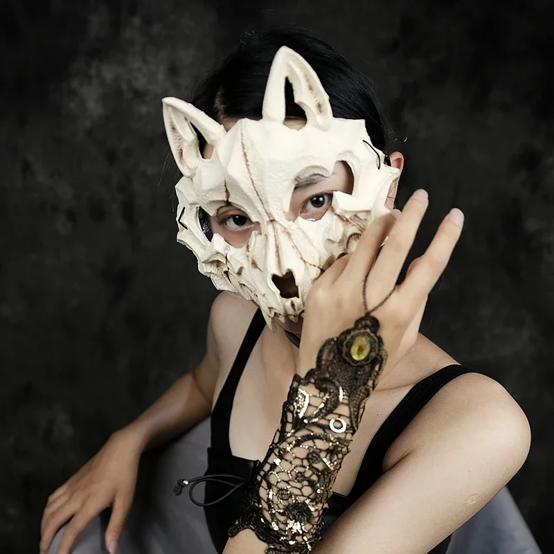 

Soft Werewolf Mask Houjuu Nue Mask Anime Cosplay Demon Masquerade Halloween Rave Costume Props Party Scary Animal Skeleton Mask