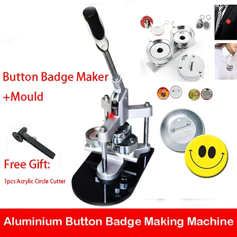 

Badge Press Machine Button Badge Maker DIY Button badge making machine with 25mm/32mm/37mm/44mm/50mm/56mm/58mm/75mm mould