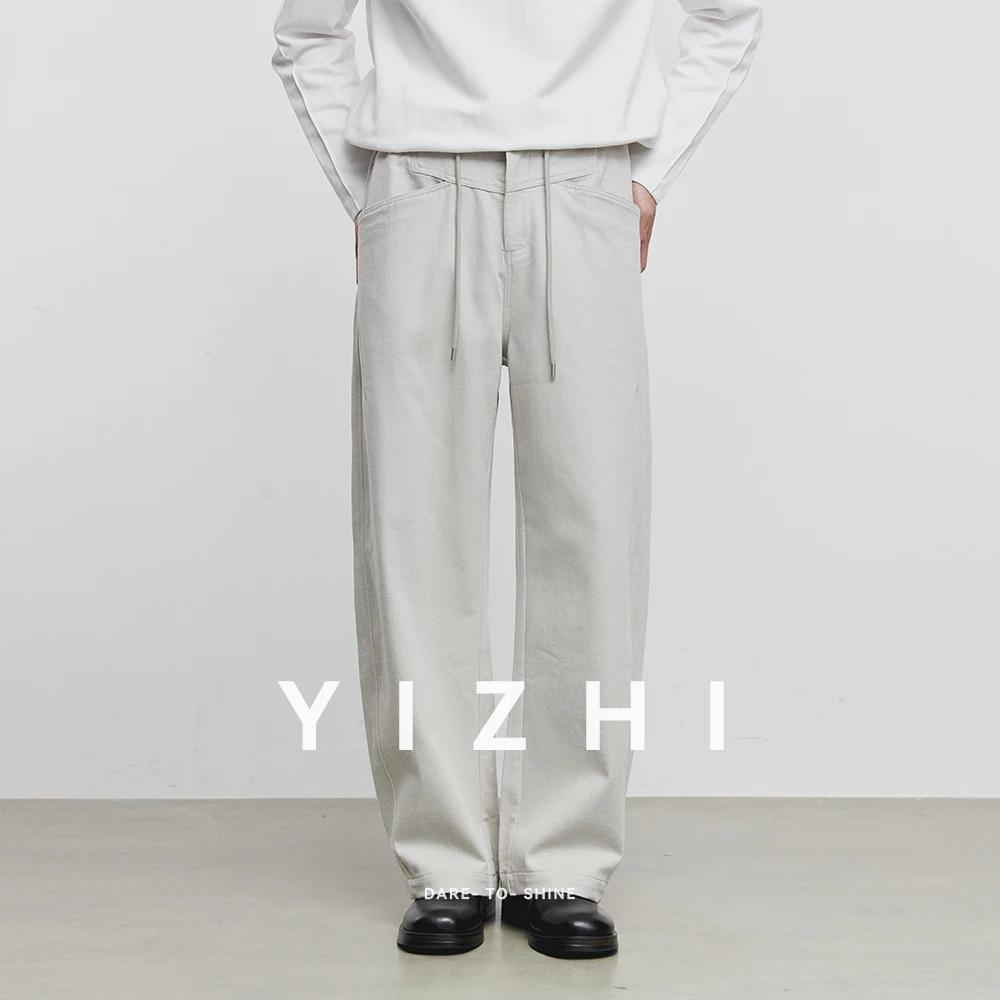 2025 موضة جديدة للرجال كلينفيت مستقيم سراويل تقليدية الربيع والخريف الأمريكية فضفاض ثنى السراويل السراويل الرياضية الرجالية #4