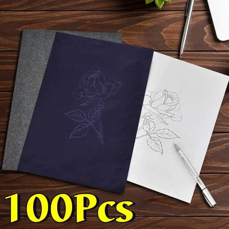 100 Sheets 22.5 x 18.5cm Advanced Carbon Paper Double-sided Blue Carbon Tracing Paper Hand Copier Spirit Stencil Tattoo Transfer