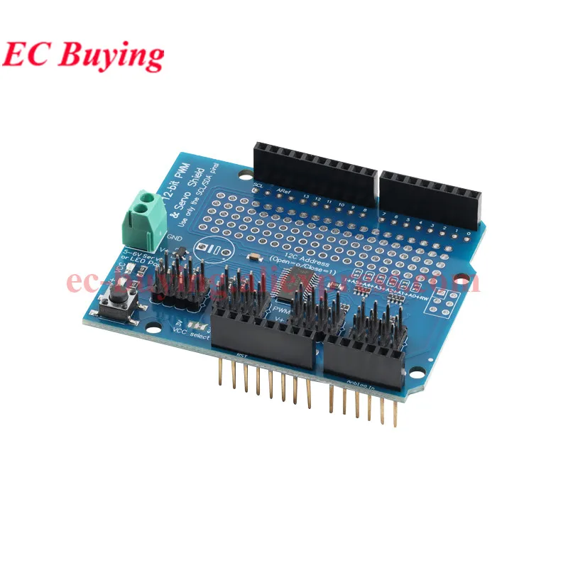 PCA9685 IIC I2C 16 Channel 12-bit PWM Stepper Motor Module Servo Driver Shield R3 Development Board For Arduino Freq 40-1000Hz