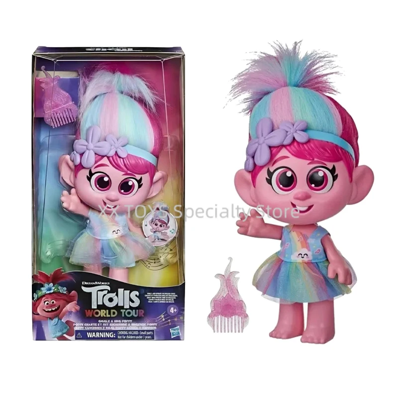 

Trolls World Tour Poppy Doll Giggles and Sings Electronic Sound Dolls Magic Hair Elf Girls Dress-up Doll Collectible Dolls