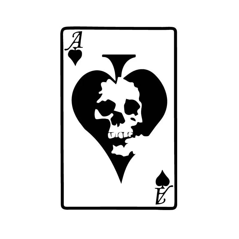 Creative Fashion Bone Poker Car Decal Styling Sticker Motorcycle Sticker Pvc Motorcycle Car Decal Sticker, Black/white,15cm*10cm