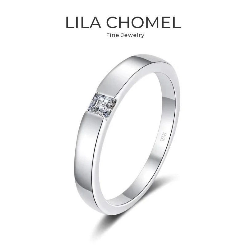 

LOVERS Wedding Band 18K White Gold Women Men Engagement Rings 0.3CT Moissanite Diamond Girl Birthday Gift PT950 Platinum Jewelry