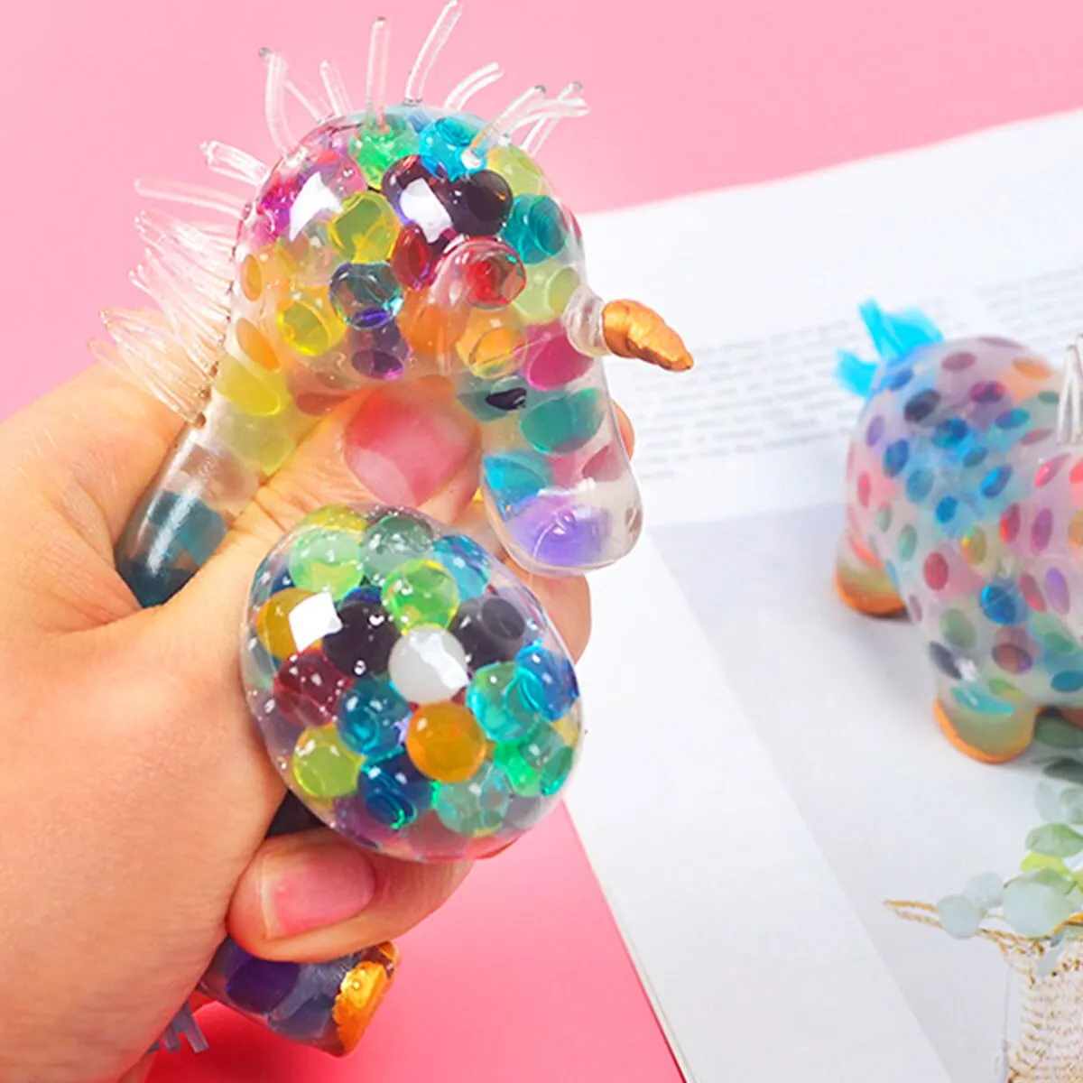 Unicorn Stress Balls Toy Heal Your Mood Unicorn Squeeze Toy Stress and Anxiety Relief Unicorn Fidget Ball Toy Colorful Gel Water